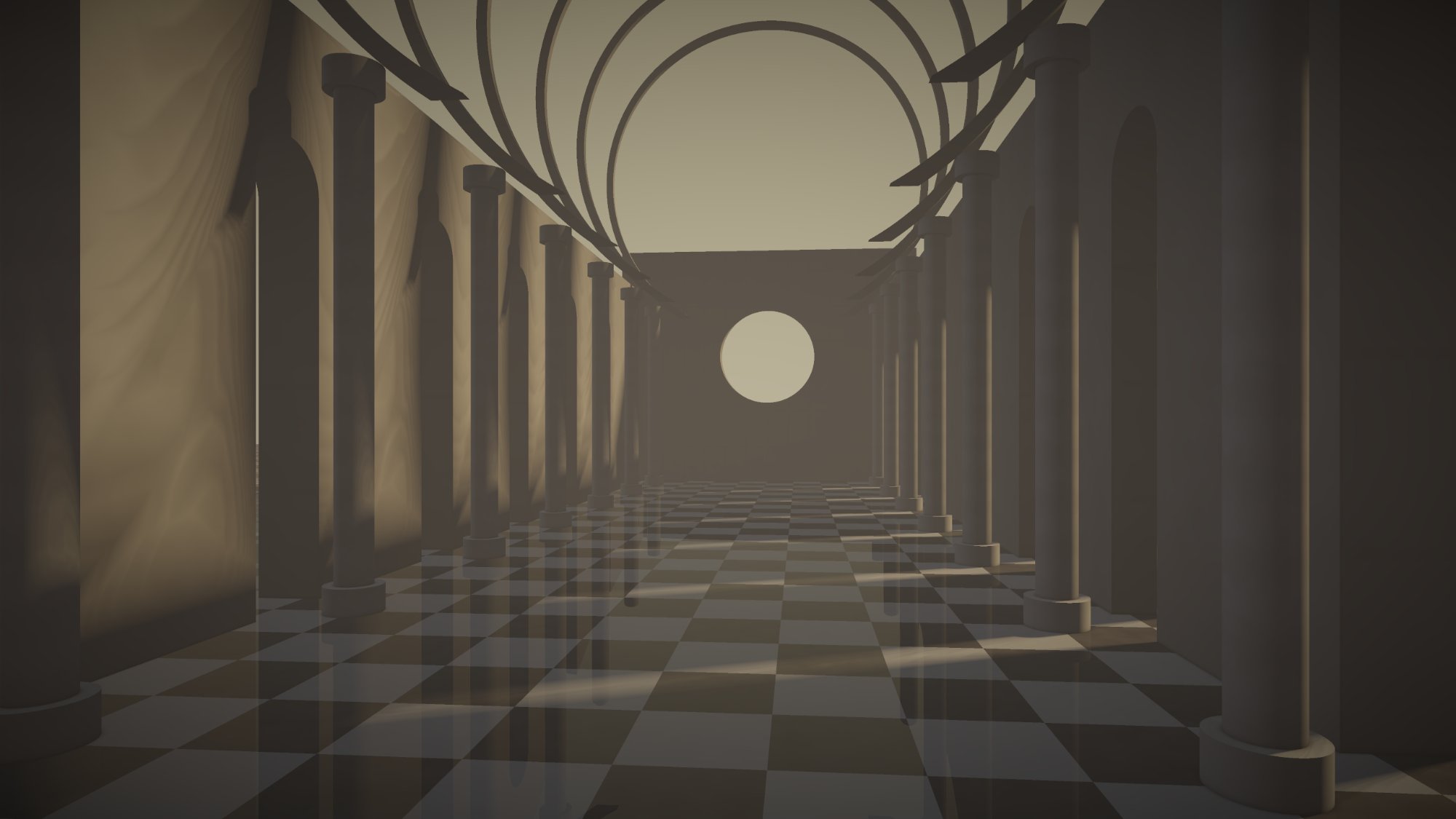 University hall, ray traced