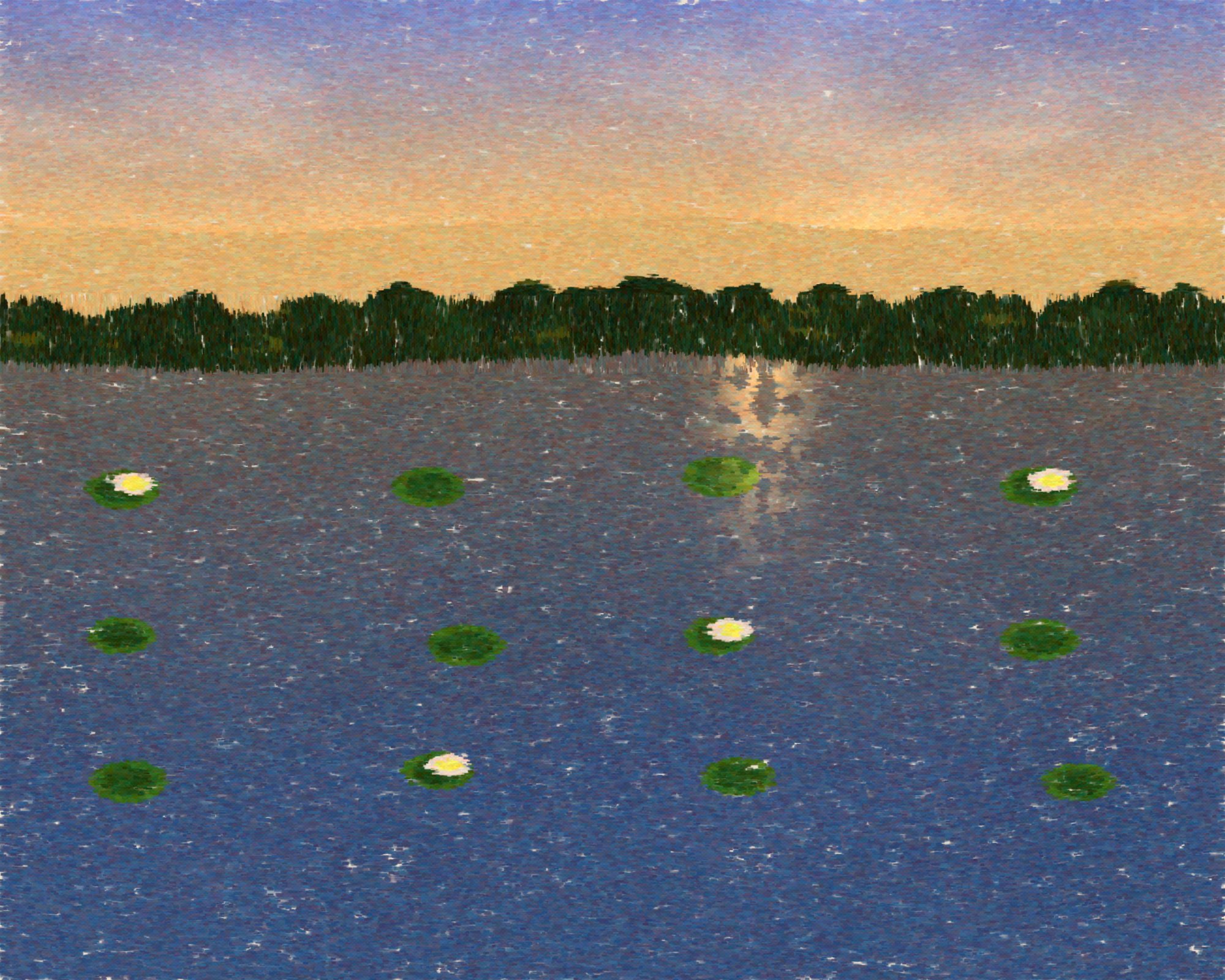 Water garden, impressionist rendering